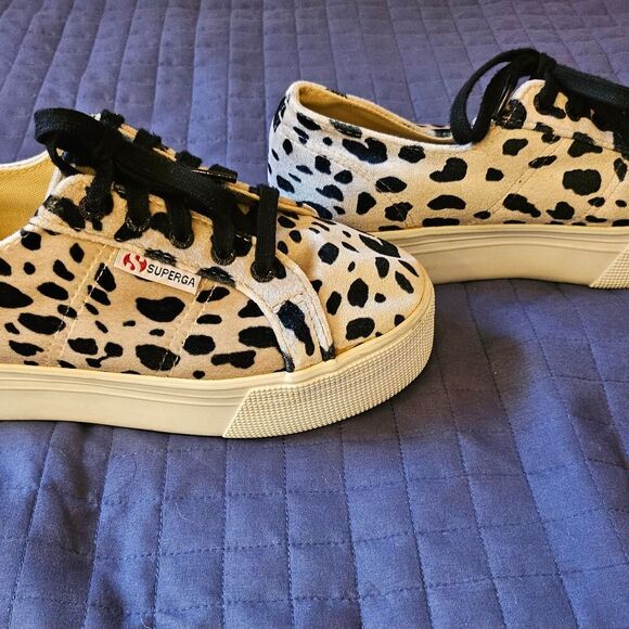 Superga Platform Leopard Spot Print Sneakers Women’s 7.5 - Picture 2 of 7